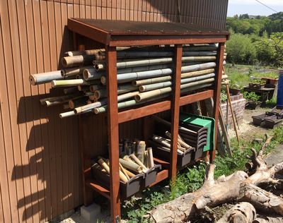 Diy 2 4材で簡単に作った薪棚にもなる竹棚を紹介 図面付き 田舎でゆったり暮らしたい